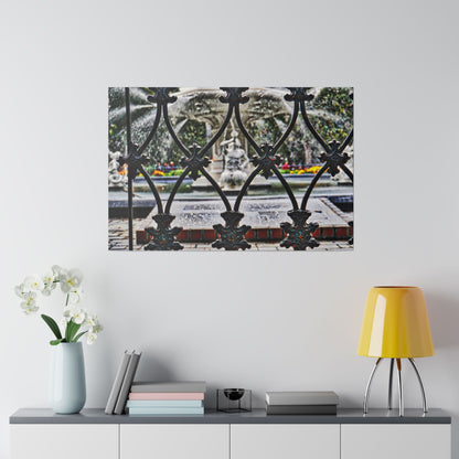 Forsyth Park Fountain Iron Views Matte Stretched Canvas 0.75"