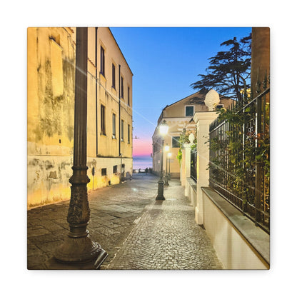Amalfi Coast Nights Sunset Coastal Alley - Matte Canvas Print (1.25")