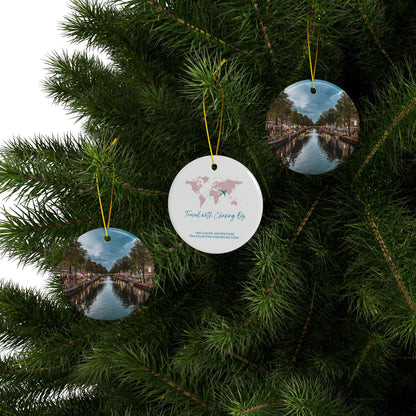 Amsterdam Canal Reflections by Chasing Oz - Double-sided Ceramic Ornaments