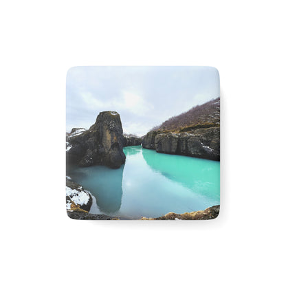 Iceland Winter Water - Porcelain Magnet