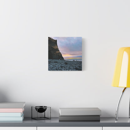 Black Sand Beach Sunrise - Stretched Matte Canvas (1.25")