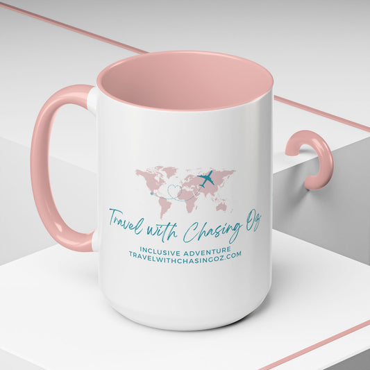 Travel with Chasing Oz Color Accent - Coffee Mug 15oz