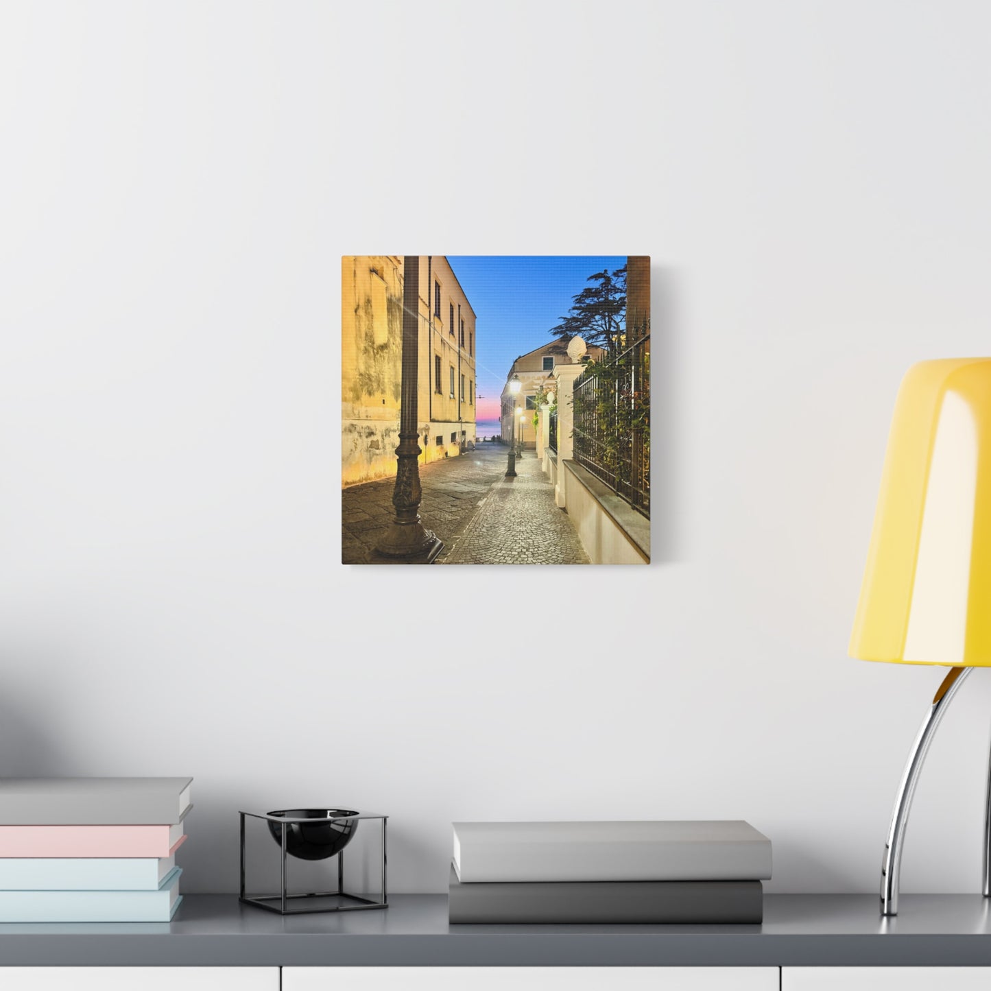 Amalfi Coast Nights Sunset Coastal Alley - Matte Canvas Print (1.25")
