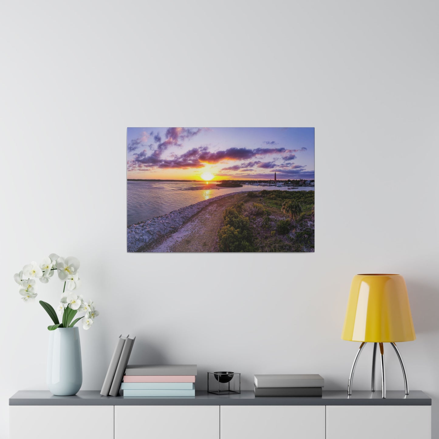 Chasing Oz Art Ponce Inlet Sunset Matte Canvas Stretched - 0.75"