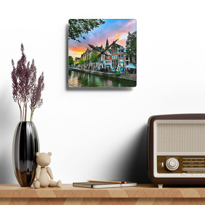 Wall Clock - Amsterdam Sunset Photography by Chasing Oz