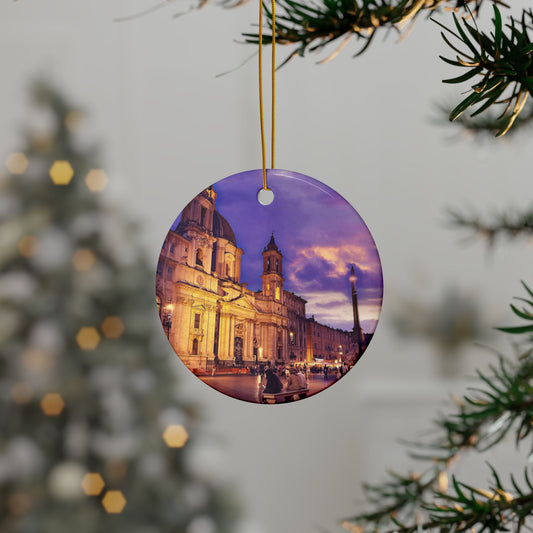 Rome Sunset by Chasing Oz - Double-sided Ceramic Ornaments