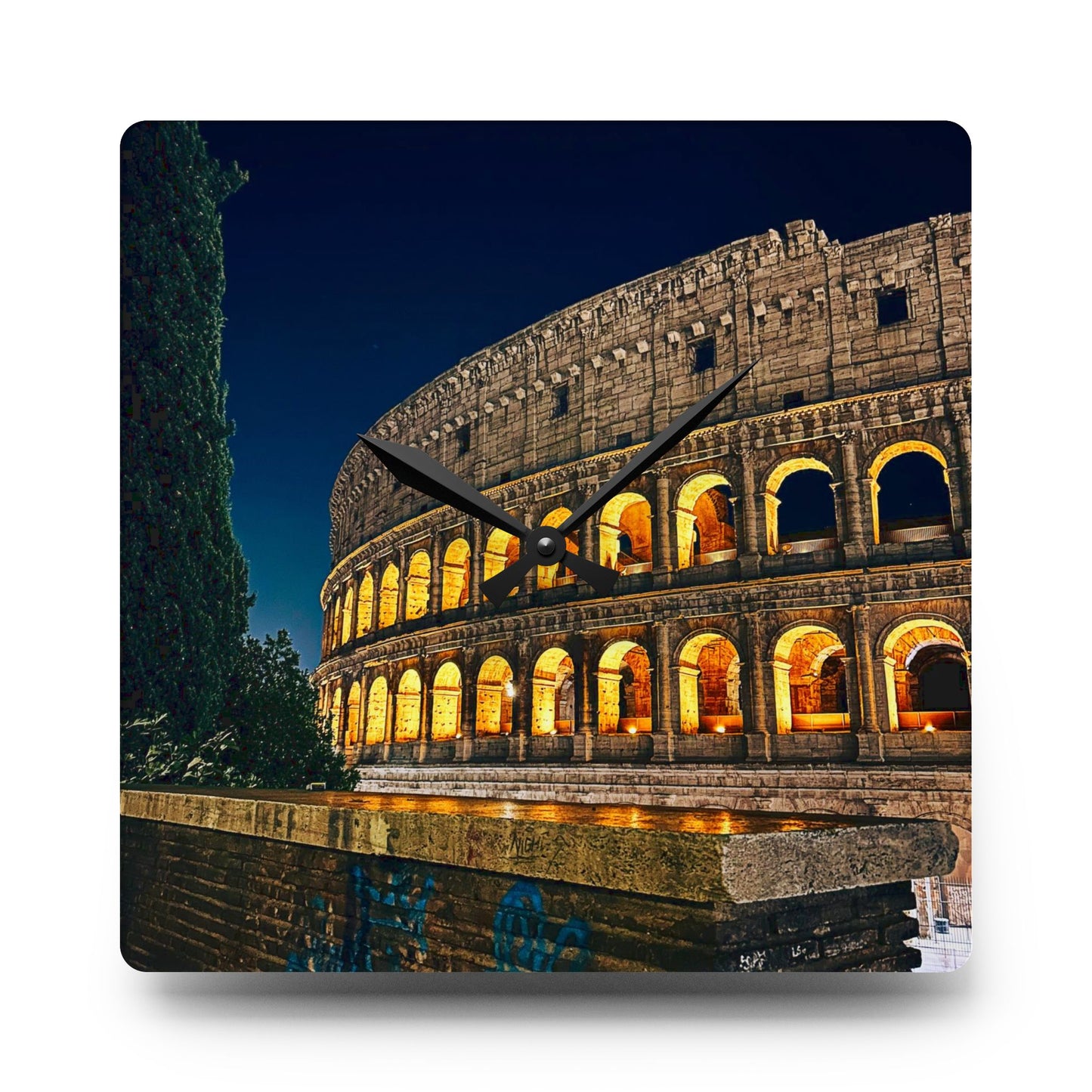 Chasing Oz Art Rome Coliseum Acrylic Wall Clock