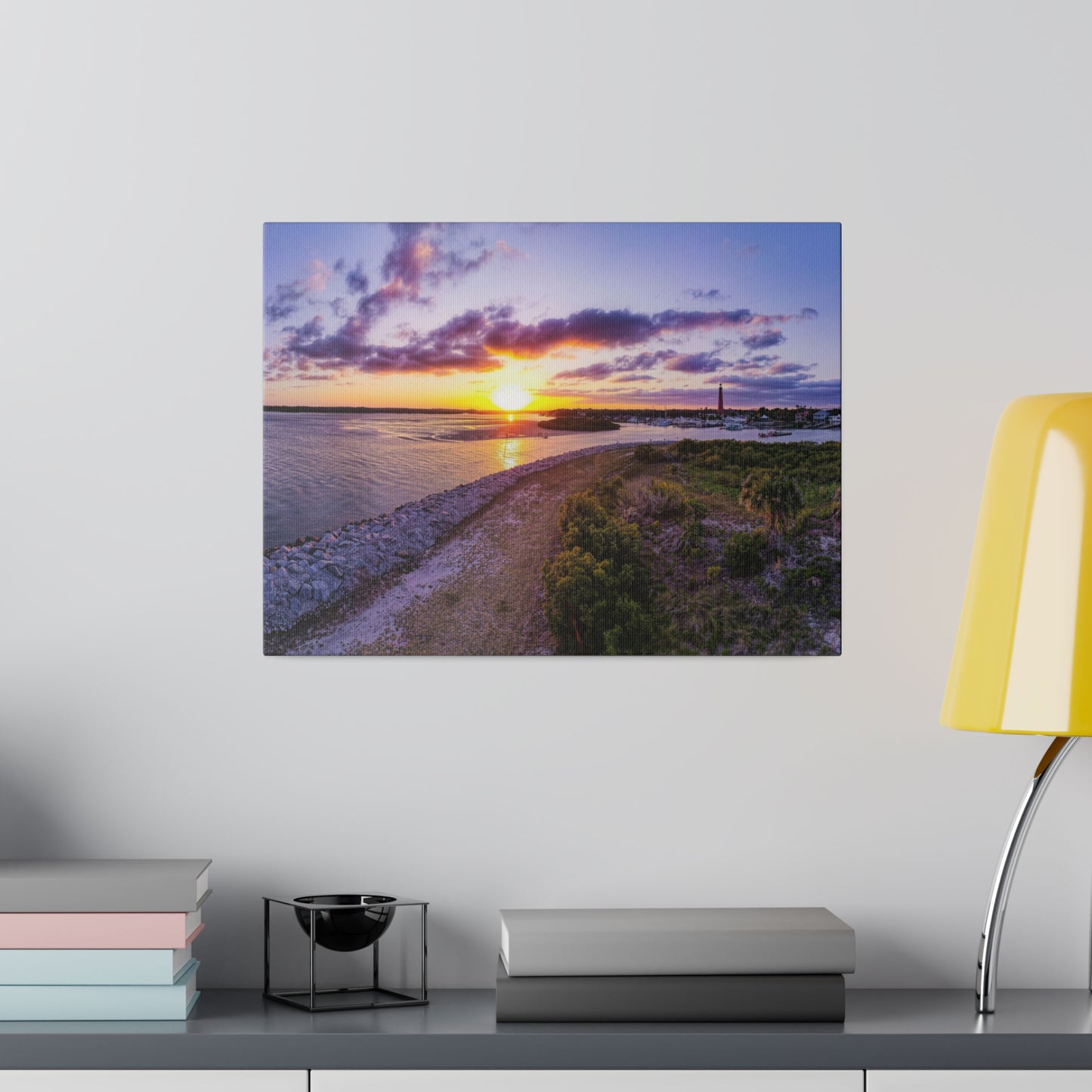 Chasing Oz Art Ponce Inlet Sunset Matte Canvas Stretched - 0.75"