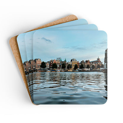 Amsterdam Canal Twilight by Chasing Oz - Corkwood Coaster Set (of 4)