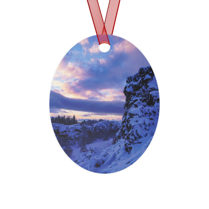 Chasing Oz Art Iceland Sunrise Metal Ornament