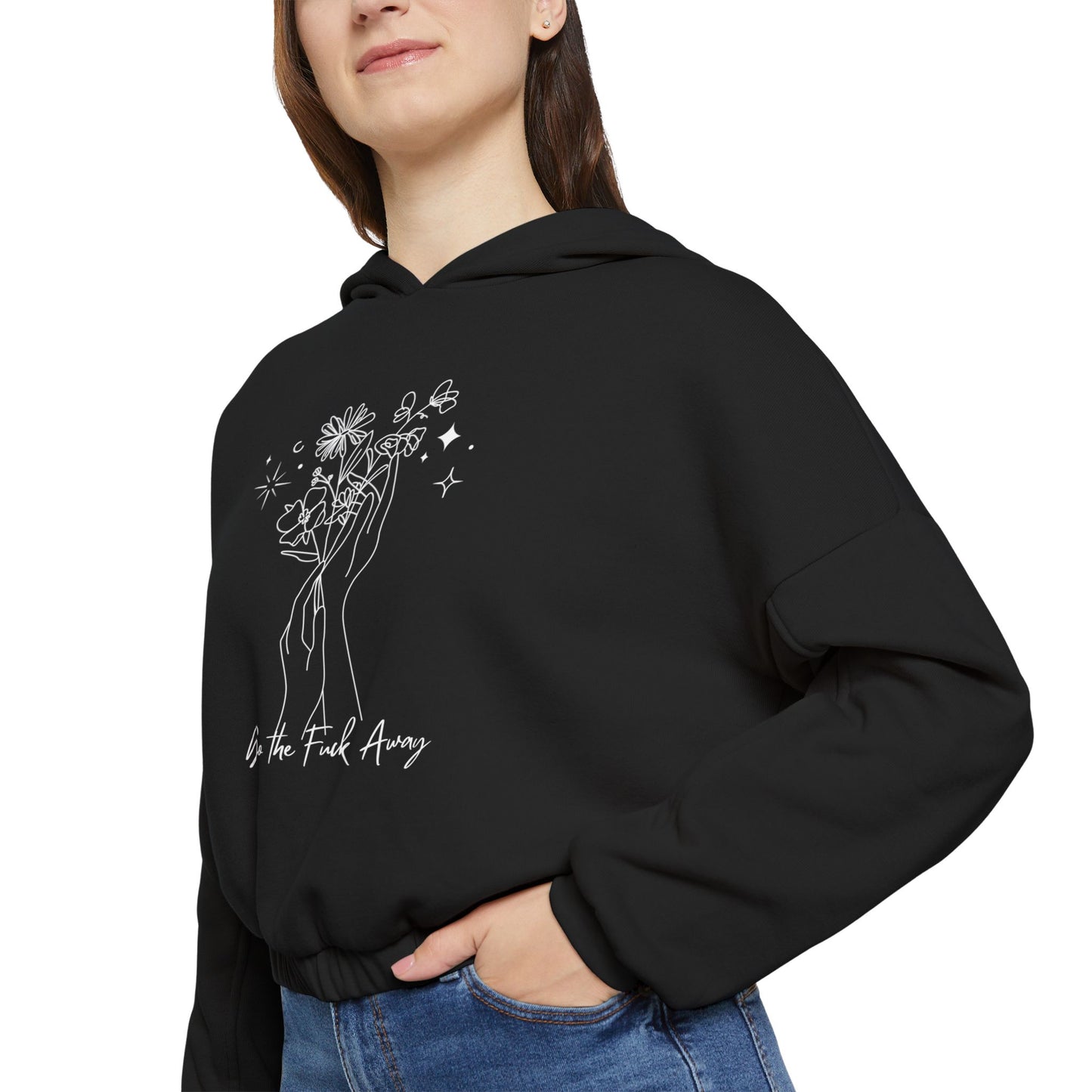 Please Go The F Away Women's Cinched Bottom Hoodie