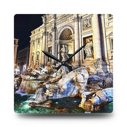 Chasing Oz Art Trevi Fountain Rome - Acrylic Wall Clock