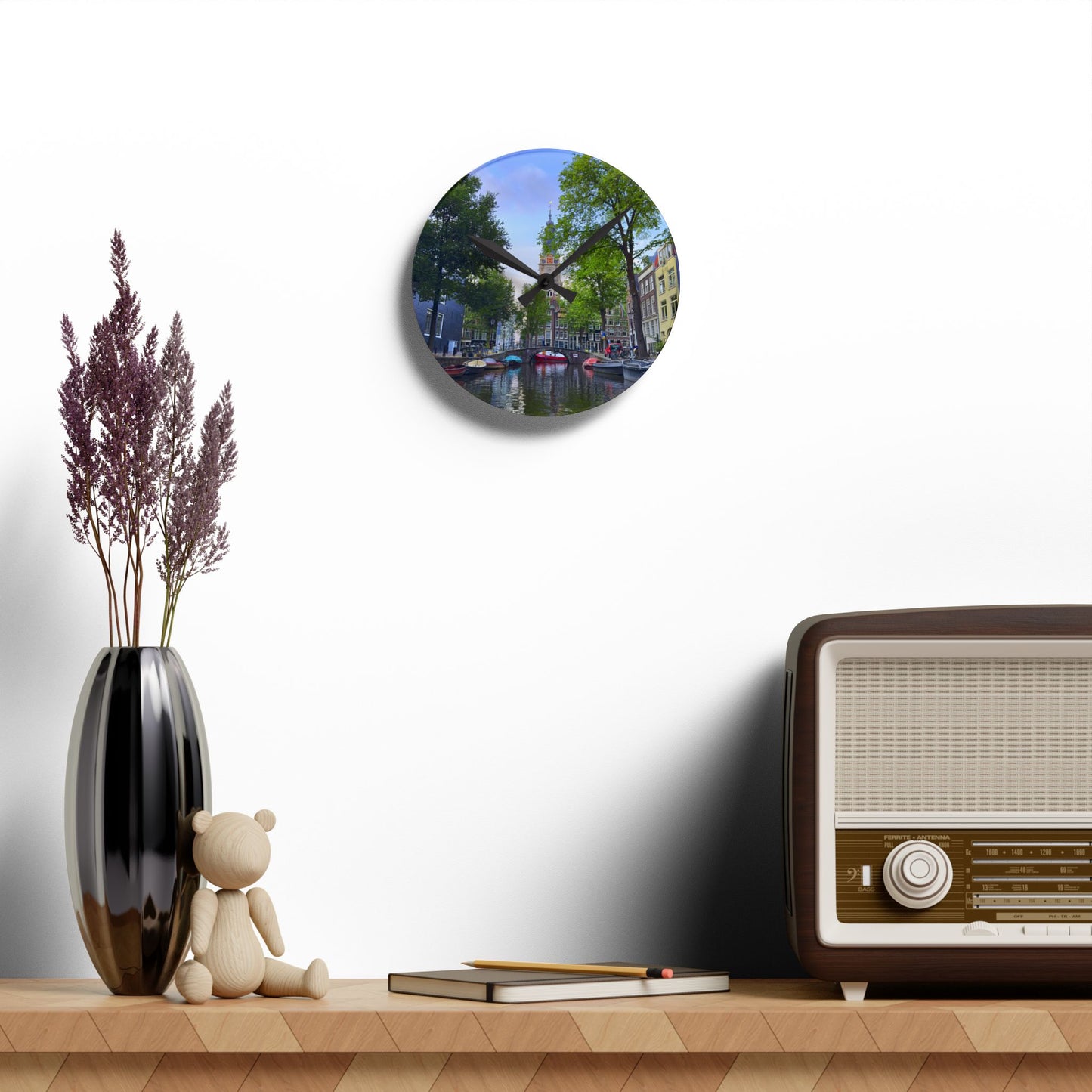Amsterdam at Sundown - Acrylic Wall Clock