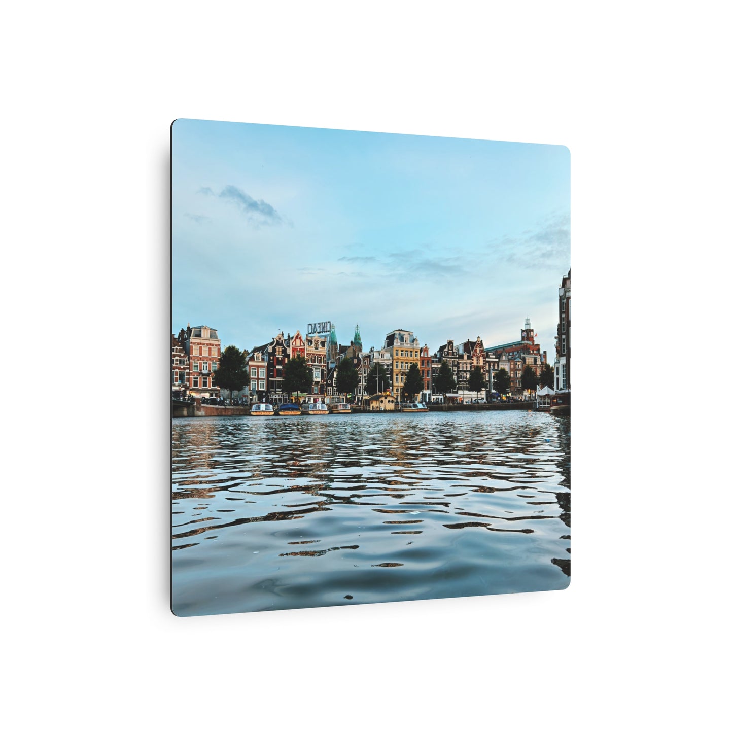 Amsterdam Canal Twilight by Chasing Oz - Metal Art Sign