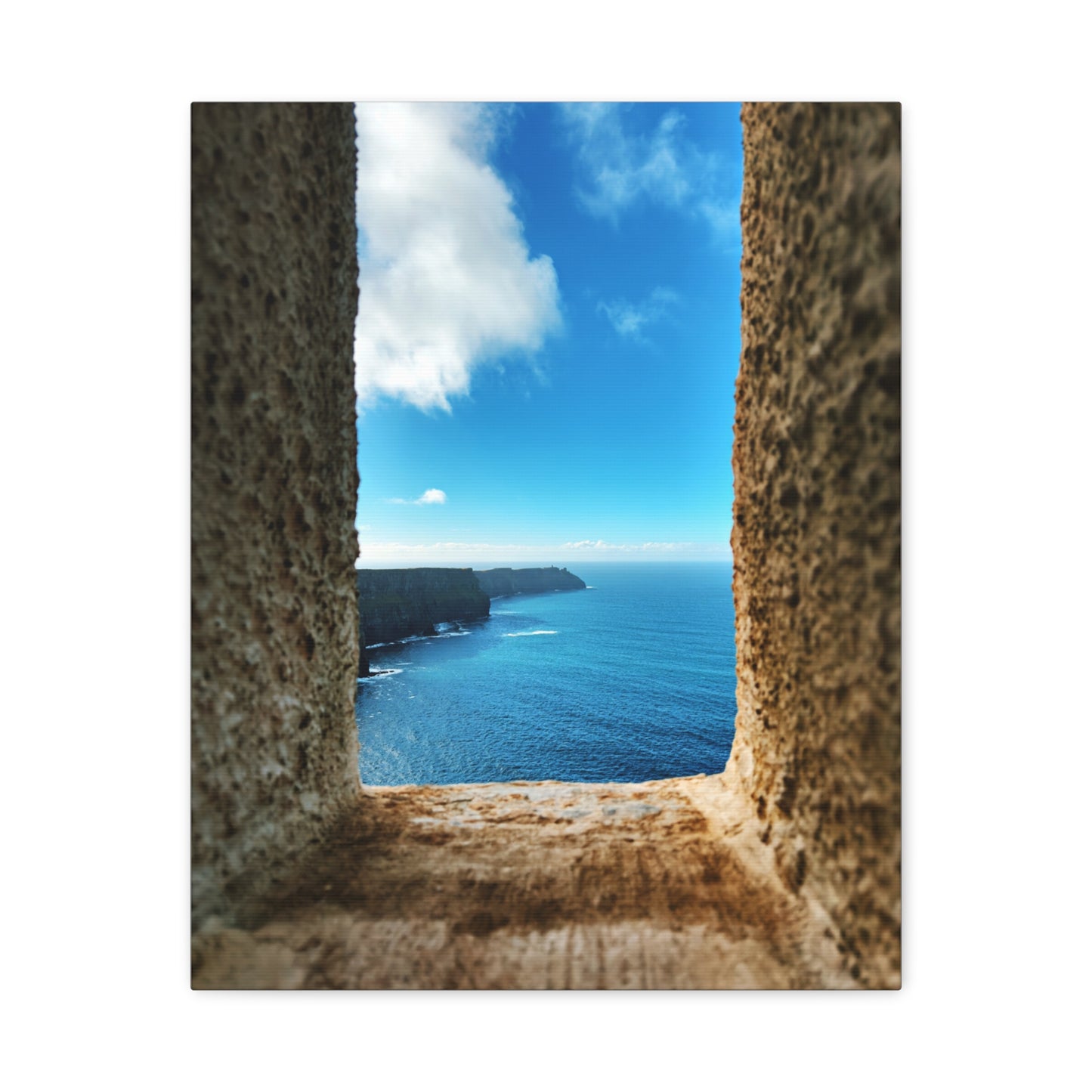 Cliffs of Moher Ireland Coastal Window View - Stretched Canvas Print (1.25")