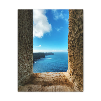 Cliffs of Moher Ireland Coastal Window View - Stretched Canvas Print (1.25")