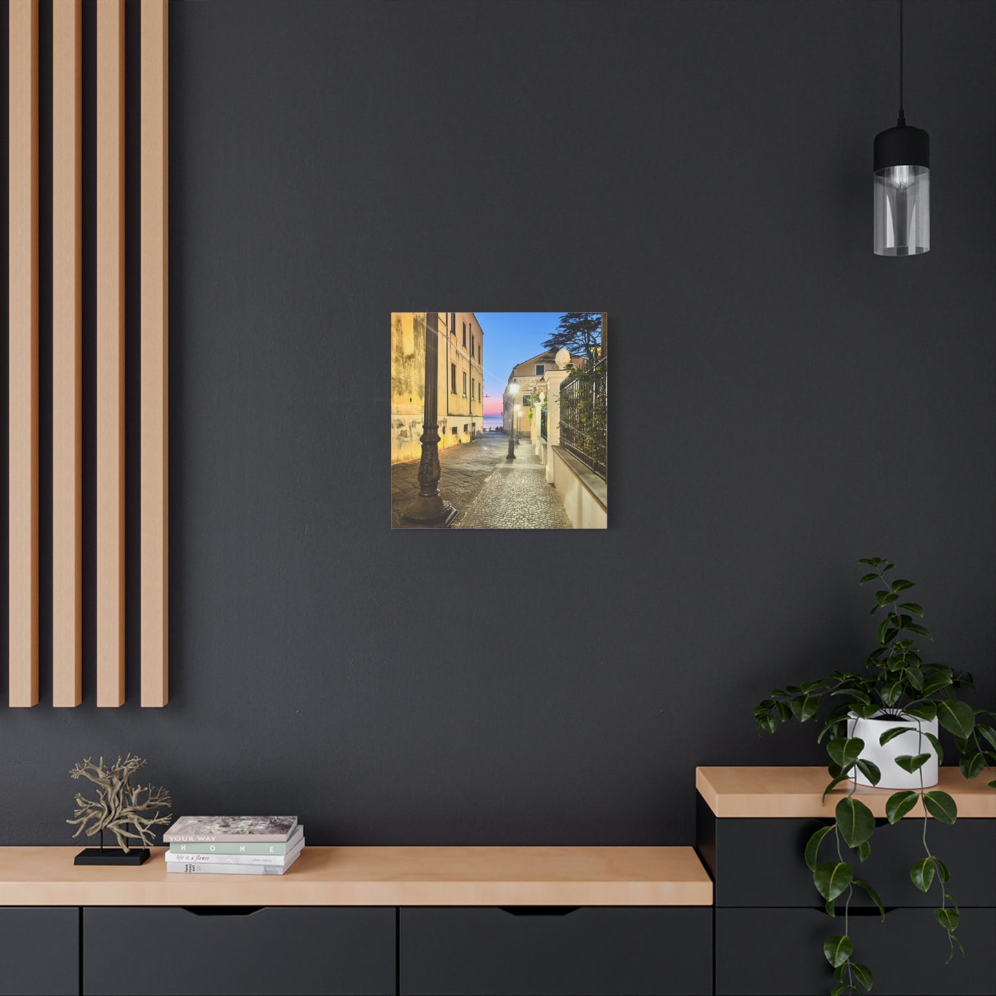 Amalfi Coast Nights Sunset Coastal Alley - Matte Canvas Print (1.25")