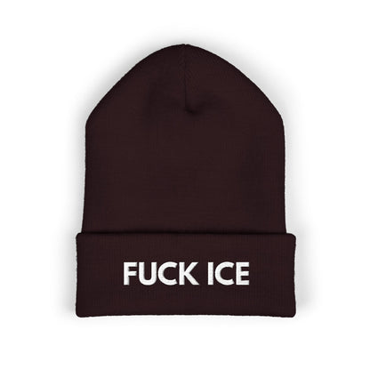 FUCK ICE - Embroidered Cuffed Beanie