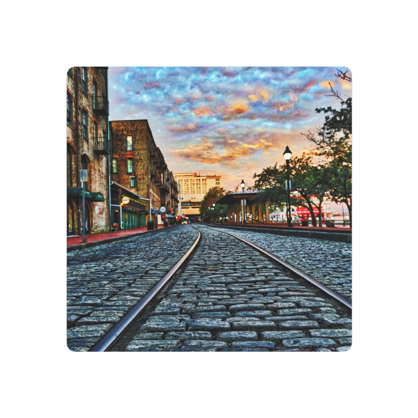 Historic River Street Sunrise - Metal Art Print