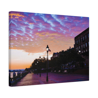 Chasing Oz Art River Street Sunrise Matte Canvas Stretched - 0.75"