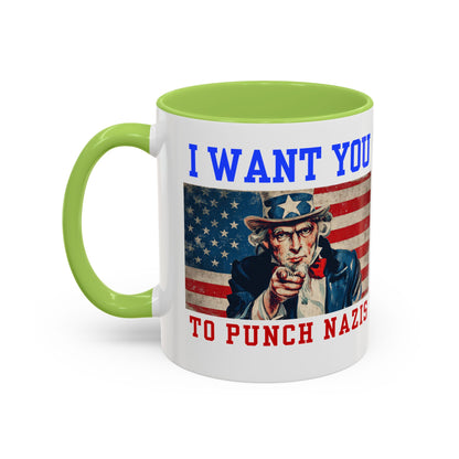 I Want You to Punch Nazis - Patriotic Mug