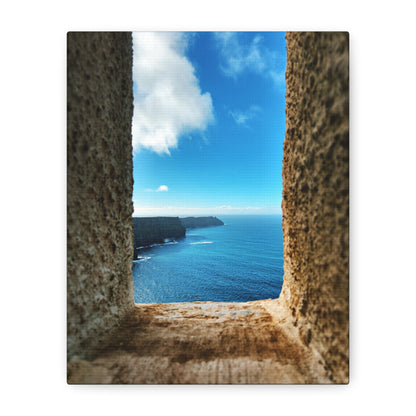 Cliffs of Moher Ireland Coastal Window View - Stretched Canvas Print (1.25")