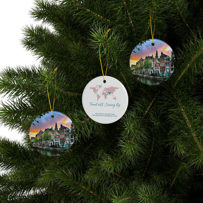 Amsterdam Sunset by Chasing Oz - Doubled-sided Ceramic Ornaments