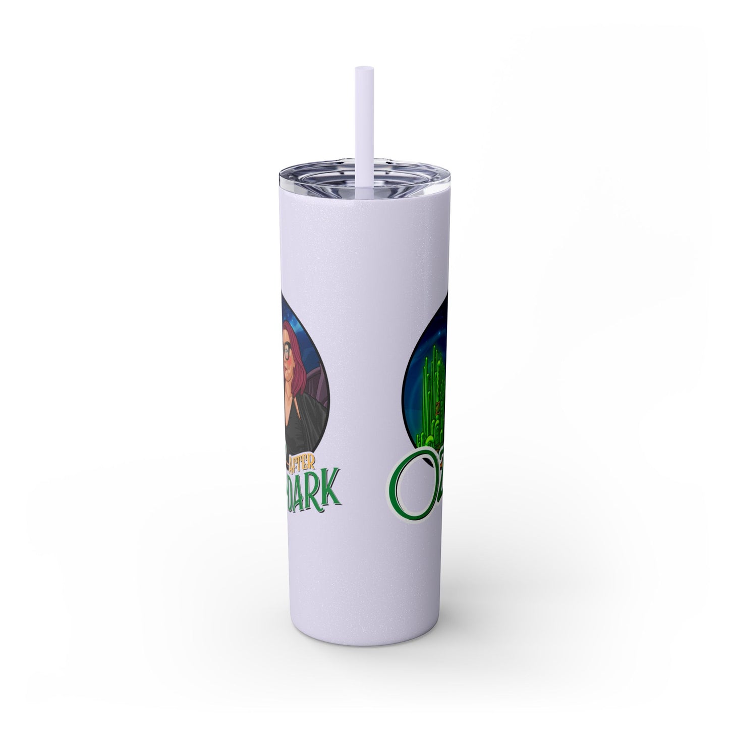 Oz After Dark Podcast Skinny Tumbler with Straw -20oz