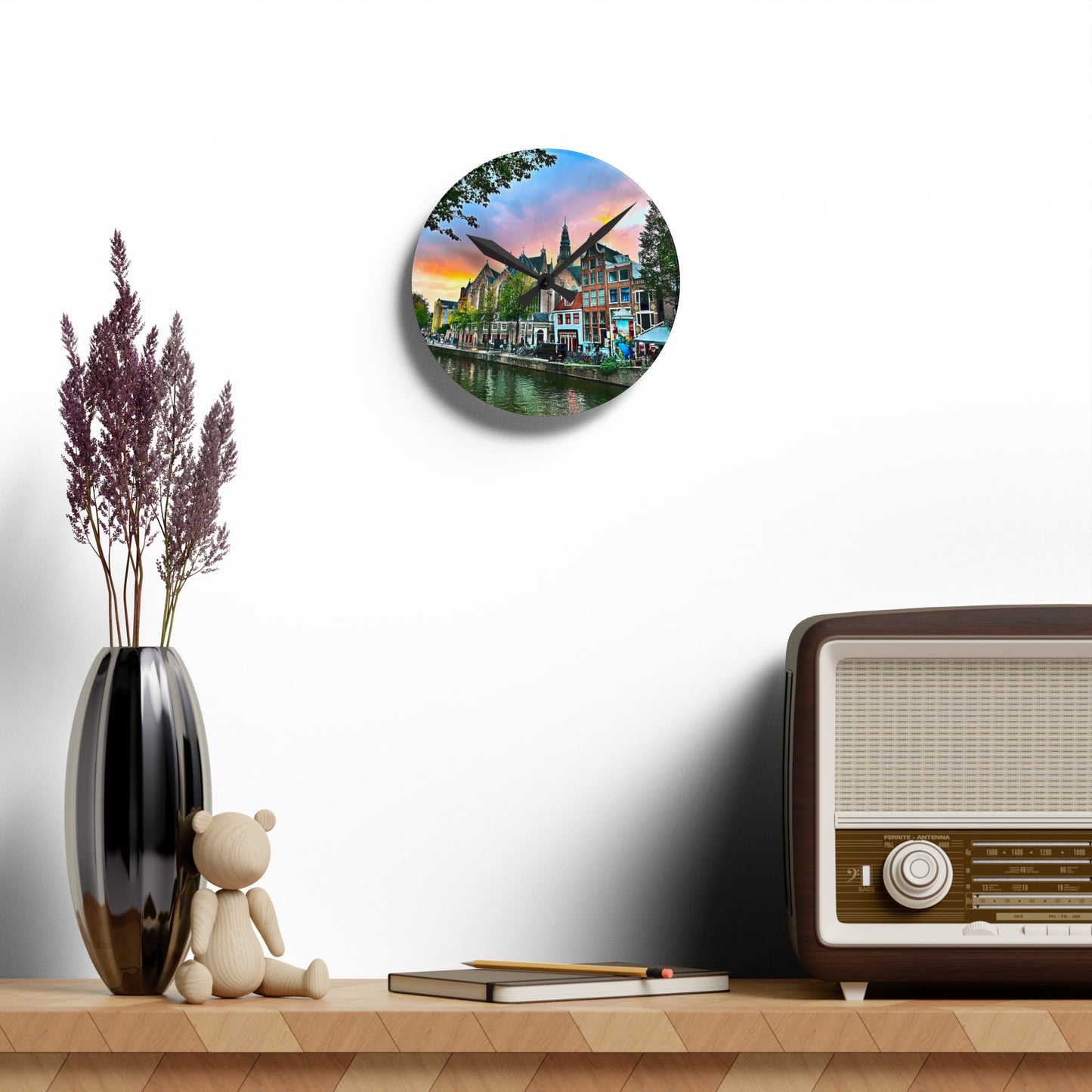 Wall Clock - Amsterdam Sunset Photography by Chasing Oz