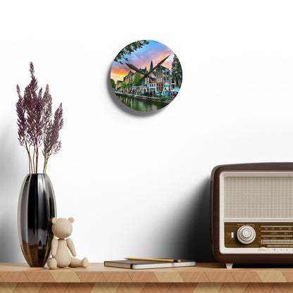 Wall Clock - Amsterdam Sunset Photography by Chasing Oz