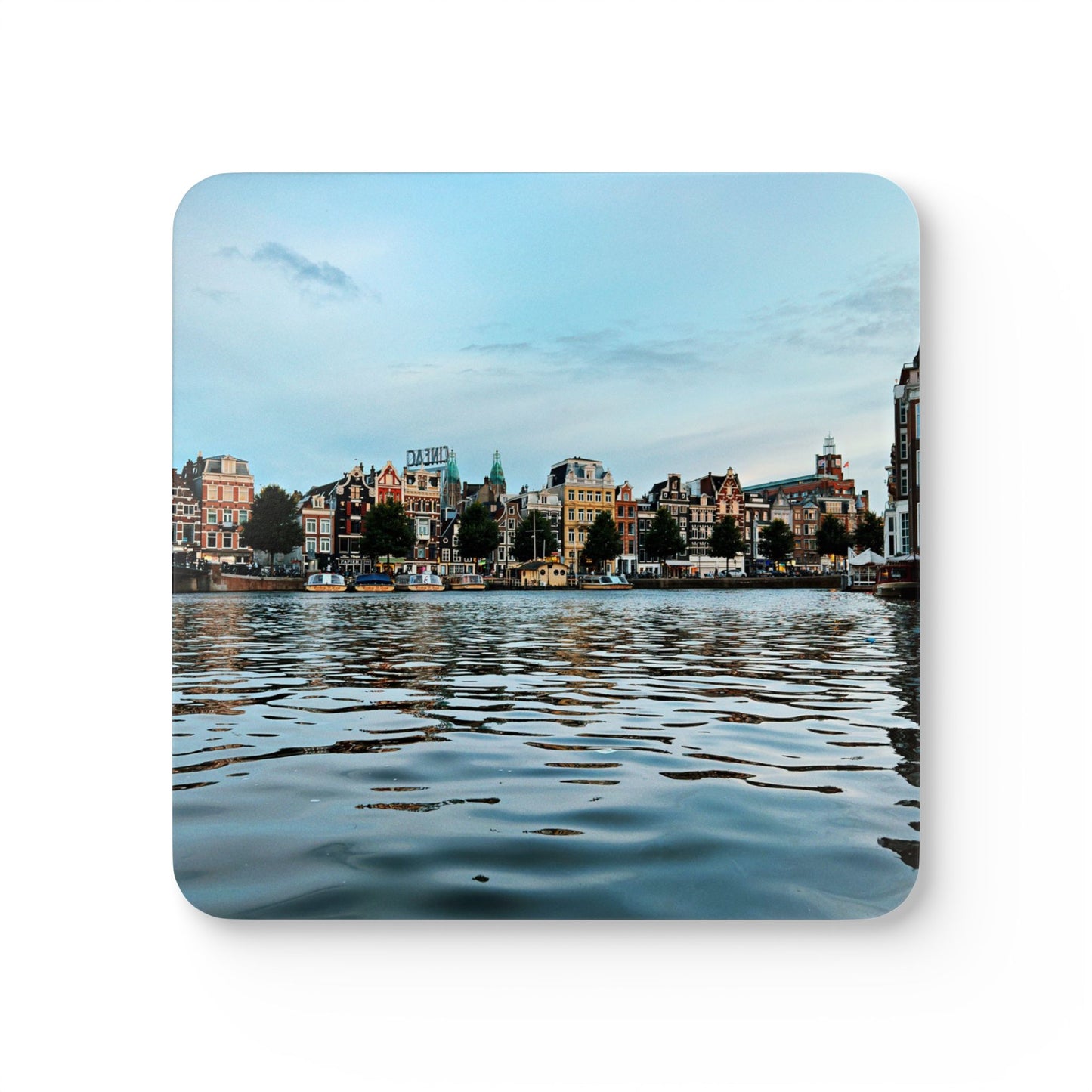 Amsterdam Canal Twilight by Chasing Oz - Corkwood Coaster Set (of 4)