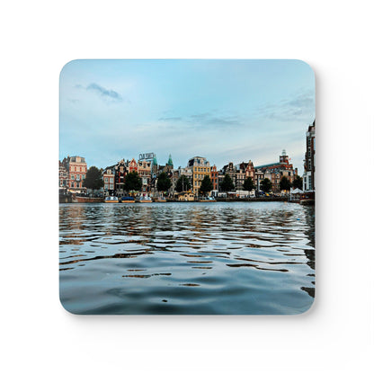 Amsterdam Canal Twilight by Chasing Oz - Corkwood Coaster Set (of 4)