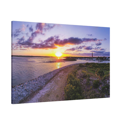 Chasing Oz Art Ponce Inlet Sunset Matte Canvas Stretched - 0.75"