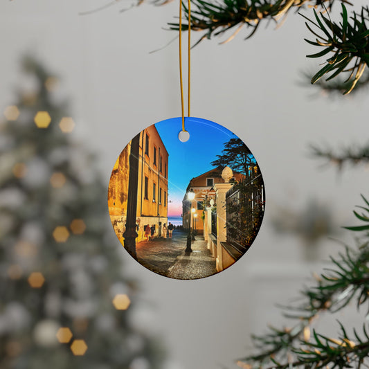 Sorrento Sunset by Chasing Oz - Double-sided Ceramic Ornaments