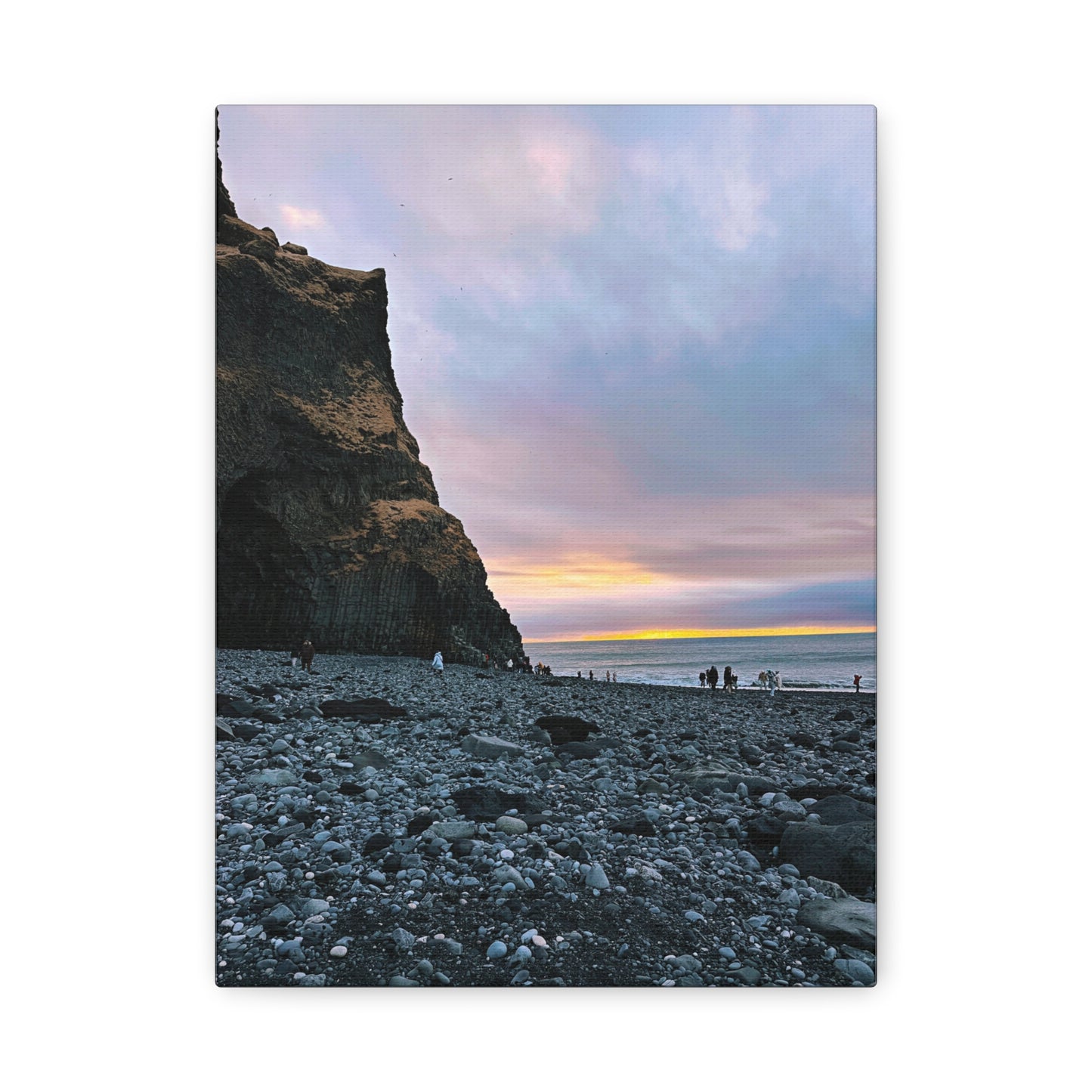 Black Sand Beach Sunrise - Stretched Matte Canvas (1.25")