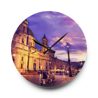 Chasing Oz Art Rome Sunset Acrylic Wall Clock