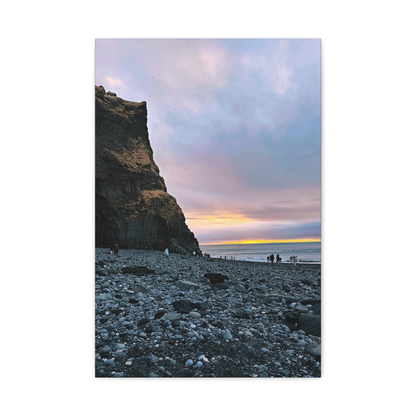 Black Sand Beach Sunrise - Stretched Matte Canvas (1.25")