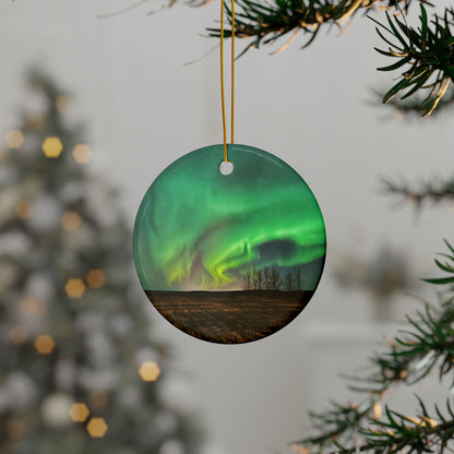 Icelandic Aurora Ceramic Double-Sided Ornament