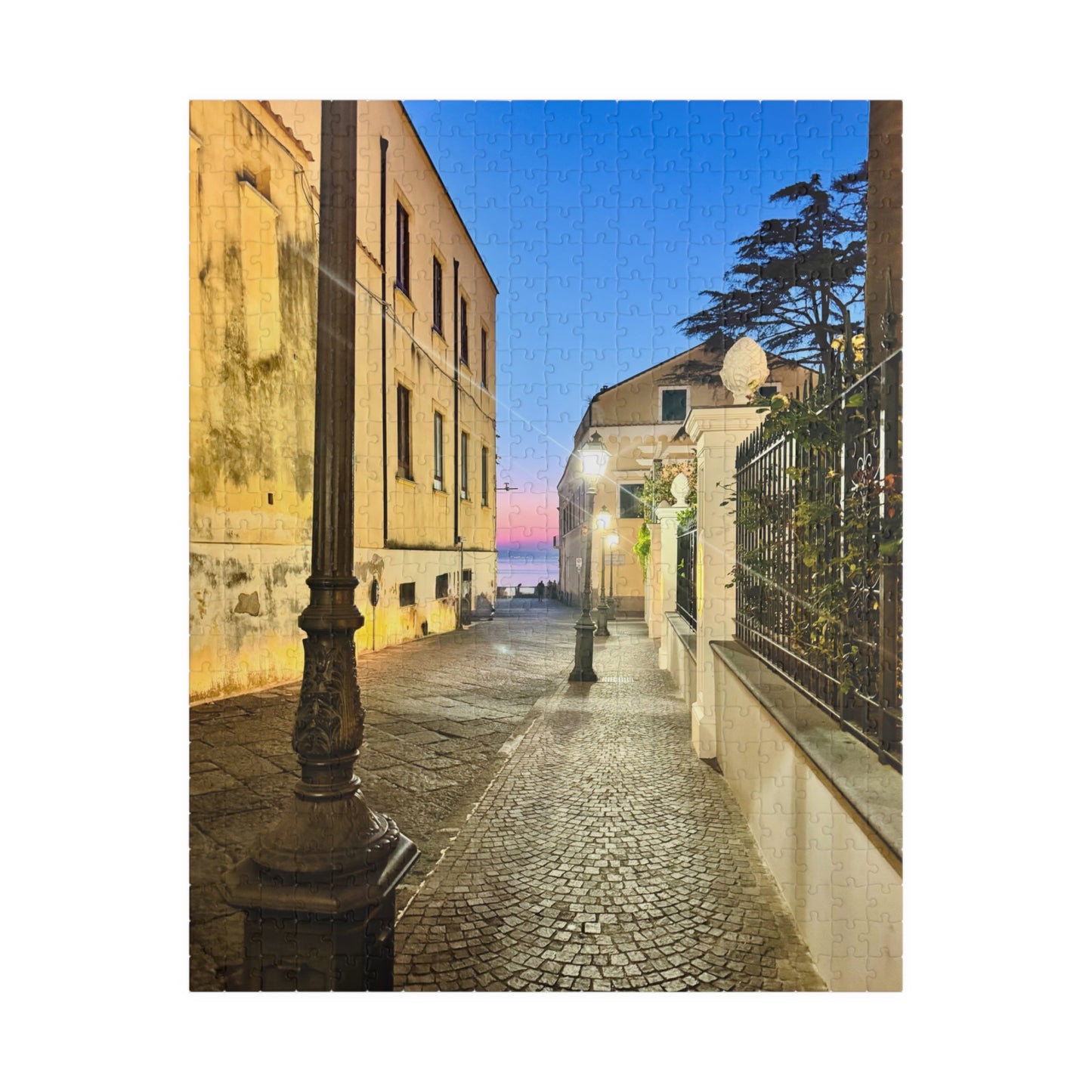 Amalfi Coast Nights Sunset Coastal Alley- Puzzle