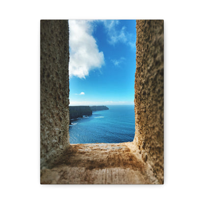 Cliffs of Moher Ireland Coastal Window View - Stretched Canvas Print (1.25")